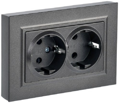 Розетка с заземлением IEK Brite РС12-3-БрТБ 1-м. 2 мод. темная бронза фото Розетка с заземлением IEK Brite РС12-3-БрТБ 1-м. 2 мод. темная бронза картинка